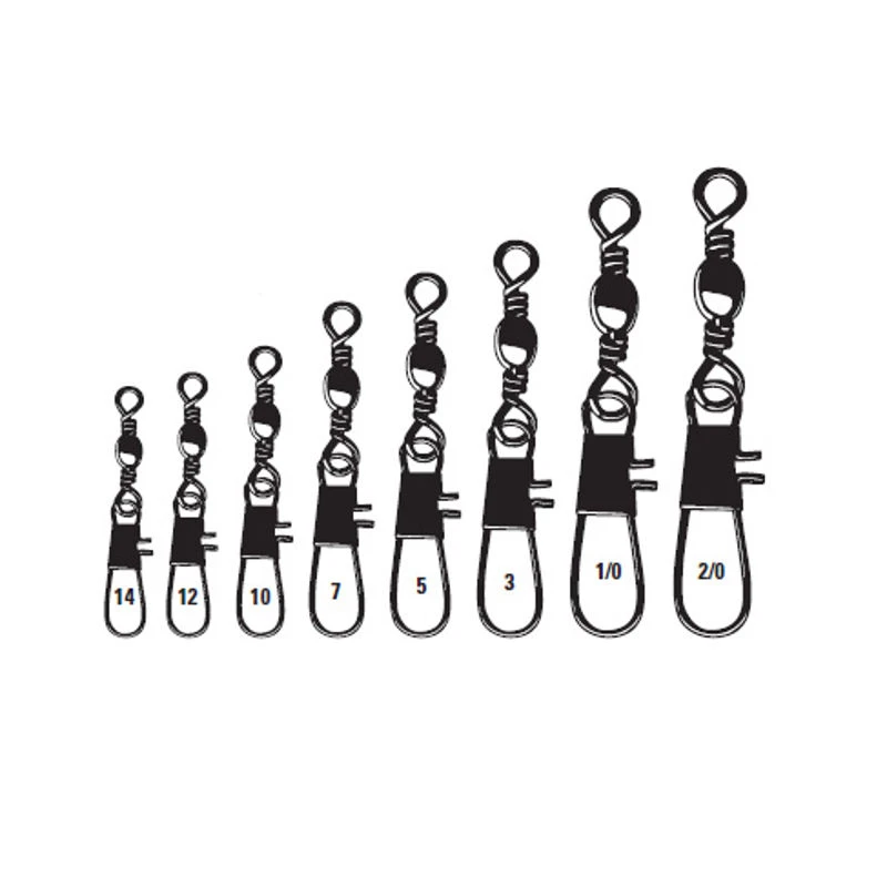 Mustad Black Barrel Swivel With Interlock Snap